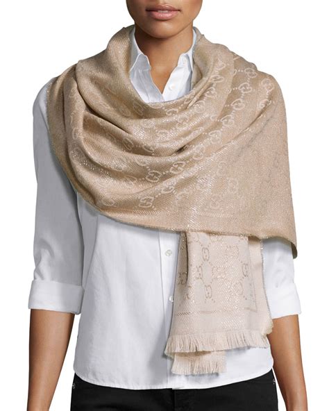 gucci metallic scarf|gucci scarf clearance.